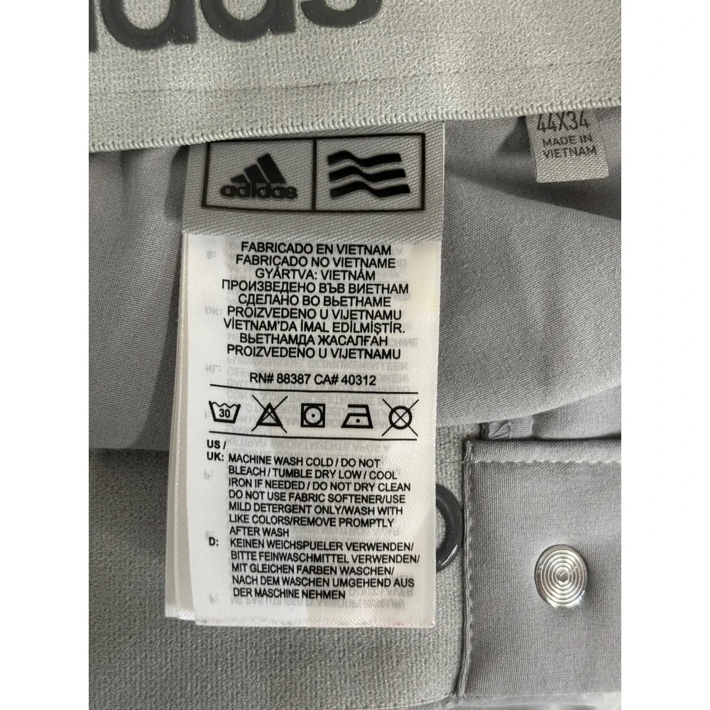 Adidas Ultimate365 Mens Grey Golf Pants Stretch Flat Front 44x34 RN88387